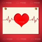 Abstract Heart and Cardiogram Background